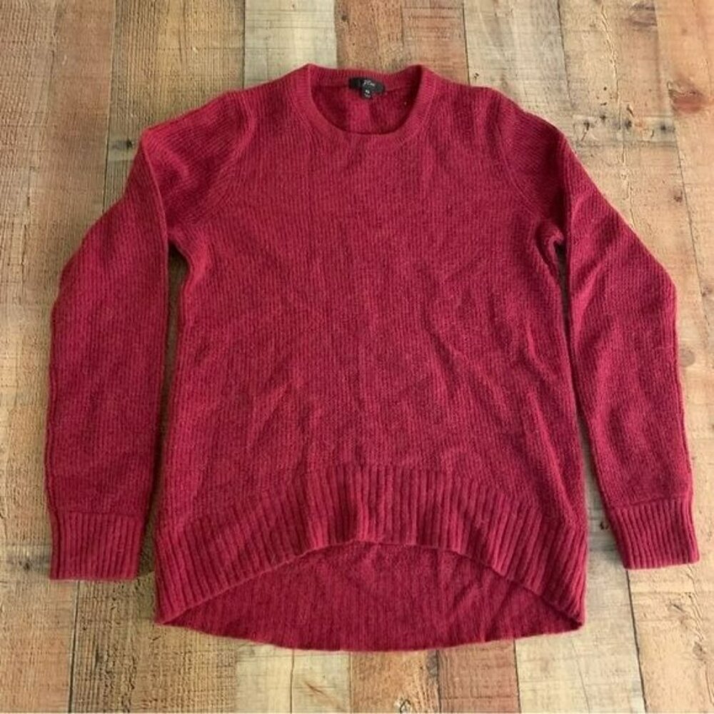 J. Crew Womens XS Red Alpaca Wool Blend Ribbed Sweater